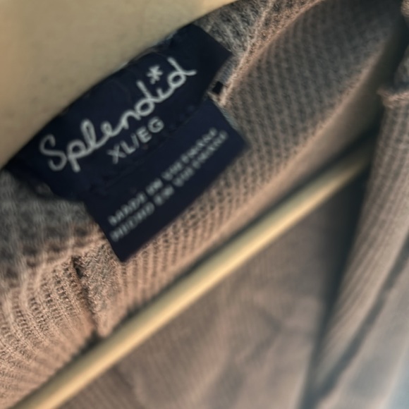 Splendid (XL) grey hoodie cardigan waffle knit - Picture 3 of 4